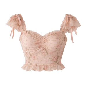 Romantic blush floral blouse