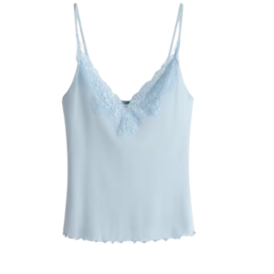 Lace-trimmed strappy top